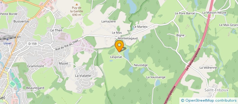localisation de l'entreprise EARL DE LESPINAT à SAINT-FREJOUX