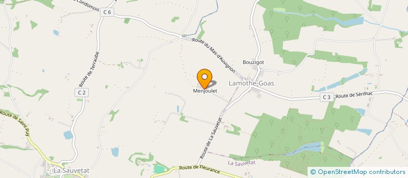 localisation de l'entreprise EARL DE MENJOULET à LA SAUVETAT