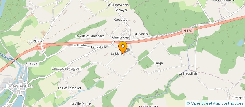 localisation de l'entreprise EARL DE PARGA  JUGON-LES-LACS