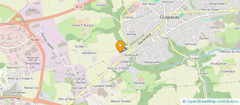 localisation de l'entreprise EARL DE PEN AR VERN à GUIPAVAS