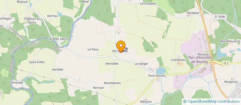 localisation de l'entreprise EARL DE PEN ER PRAT à LANVAUDAN