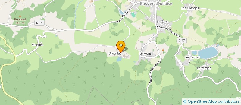 localisation de l'entreprise EARL DE PEU CHAUD à BUSSIERE-DUNOISE