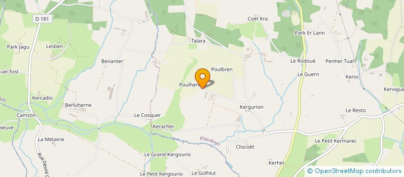 localisation de l'entreprise EARL DE POULHERVIS à PLAUDREN