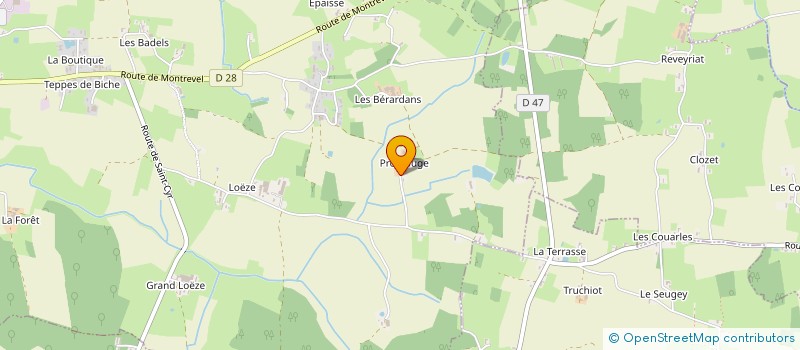 localisation de l'entreprise EARL DE PRESSAUGE  BAGE-DOMMARTIN