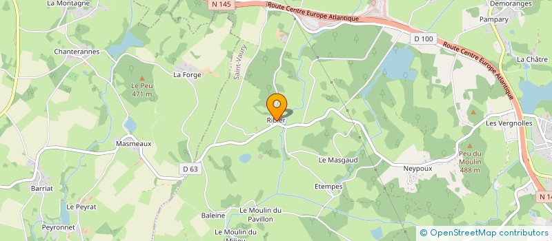 localisation de l'entreprise EARL DE RIBIER à SAINT-VAURY