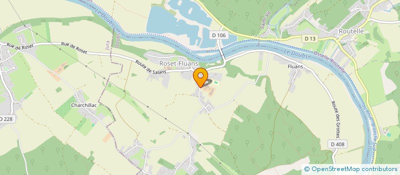 localisation de l'entreprise EARL DE ROSET FLUANS à ROSET-FLUANS