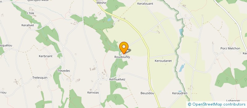 localisation de l'entreprise EARL DE ROUDOUFILY à PLOUGONVEN