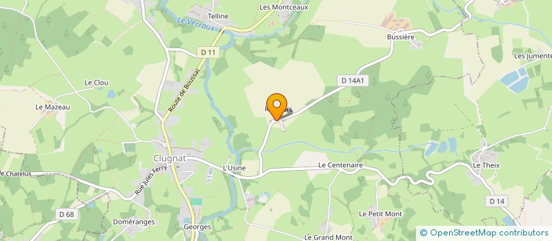 localisation de l'entreprise EARL DE ROUZIERS à CLUGNAT