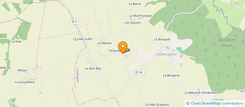 localisation de l'entreprise EARL DE TORQUILLY à COETLOGON