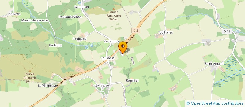 localisation de l'entreprise EARL DE TOULHALLEC à PAULE