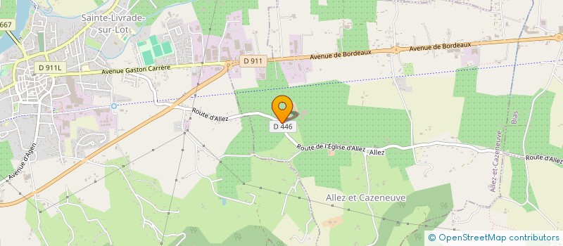 localisation de l'entreprise EARL DE TOUZEAU à ALLEZ-ET-CAZENEUVE