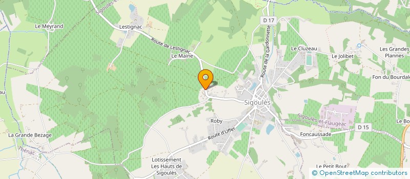 localisation de l'entreprise EARL DE TRACLIN SIGOULES  SIGOULES-ET-FLAUGEAC