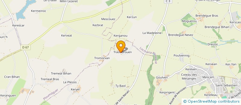 localisation de l'entreprise EARL DE TRAON BROUEN  PLOUGONVELIN