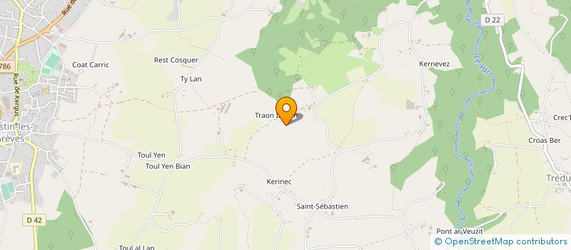 localisation de l'entreprise EARL DE TRAON HUELLAN à PLESTIN-LES-GREVES