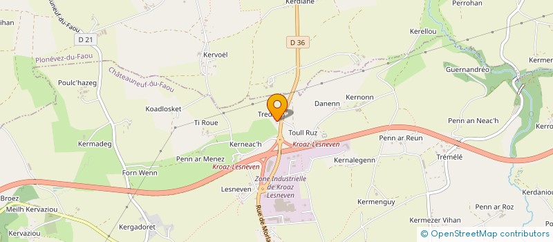 localisation de l'entreprise EARL DE TREDIERN à CHATEAUNEUF-DU-FAOU