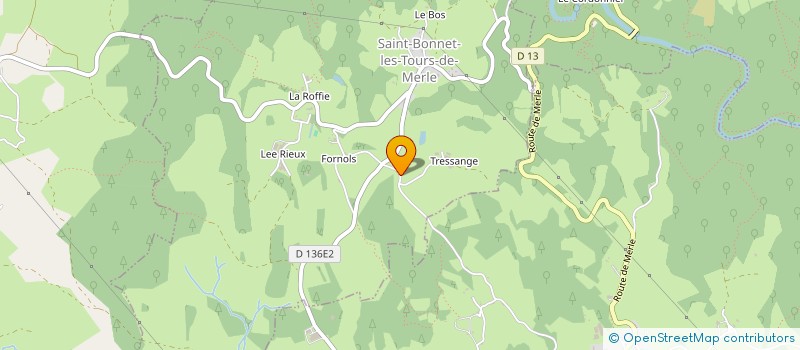 localisation de l'entreprise EARL DE TRESSANGES à SAINT-BONNET-LES-TOURS-DE-MERLE