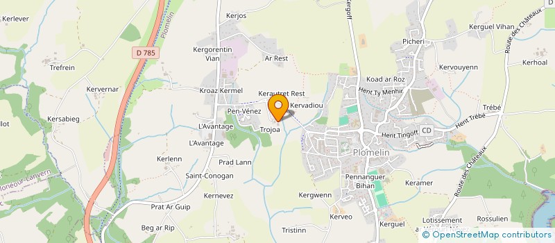 localisation de l'entreprise EARL DE TROJOA  PLOMELIN