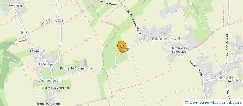 localisation de l'entreprise EARL DE VAUDREVILLE  BUTOT-VENESVILLE