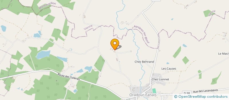 localisation de l'entreprise EARL DE VILLEFRIER à ORADOUR-FANAIS