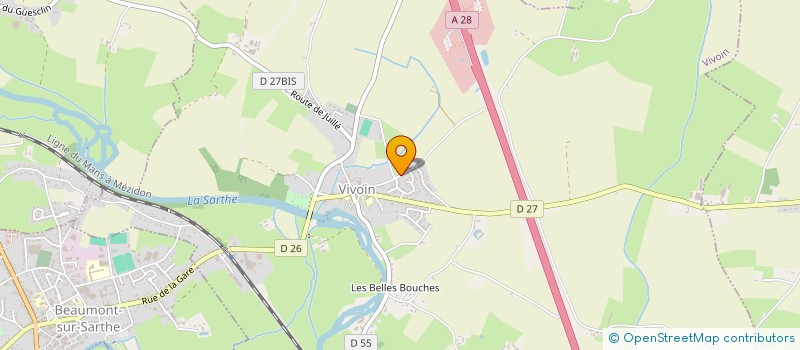 localisation de l'entreprise EARL DE VILLIERS à VIVOIN