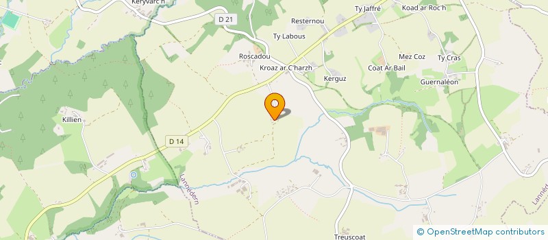 localisation de l'entreprise EARL DES CHATAIGNIERS  LANNEDERN