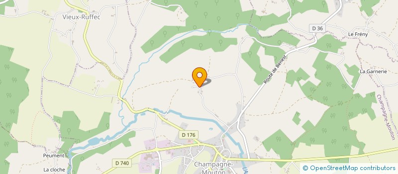 localisation de l'entreprise EARL DES DEUX RIVIERES à CHAMPAGNE-MOUTON