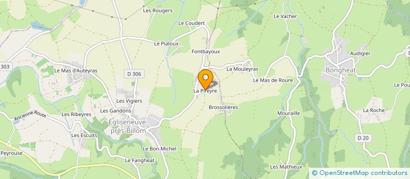 localisation de l'entreprise EARL DES DEUX TILLEULS à EGLISENEUVE-PRES-BILLOM