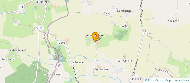 localisation de l'entreprise EARL DES HUNAUDIERES  FONTAINE COUVERTE