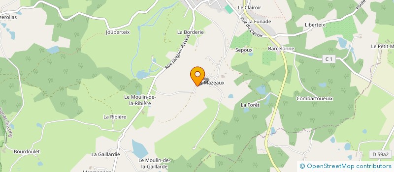 localisation de l'entreprise EARL DES LIMOUSINES à COUSSAC-BONNEVAL