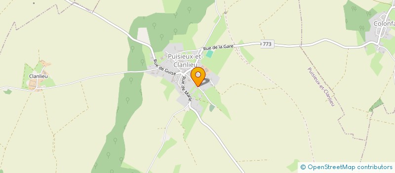 localisation de l'entreprise EARL DES MOULINS - GRENIER  PUISIEUX-ET-CLANLIEU