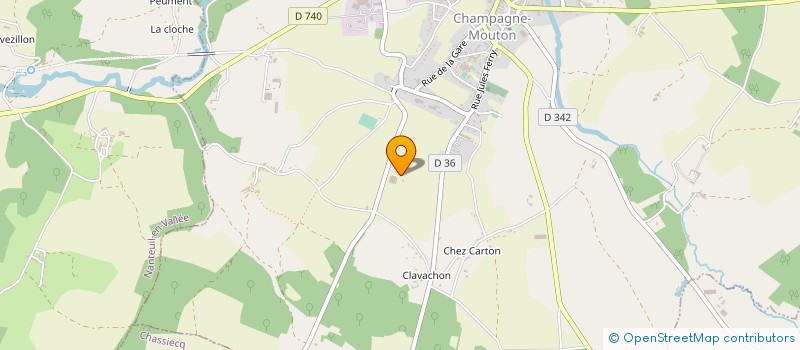 localisation de l'entreprise EARL DES TROIS GRANGES à CHAMPAGNE-MOUTON