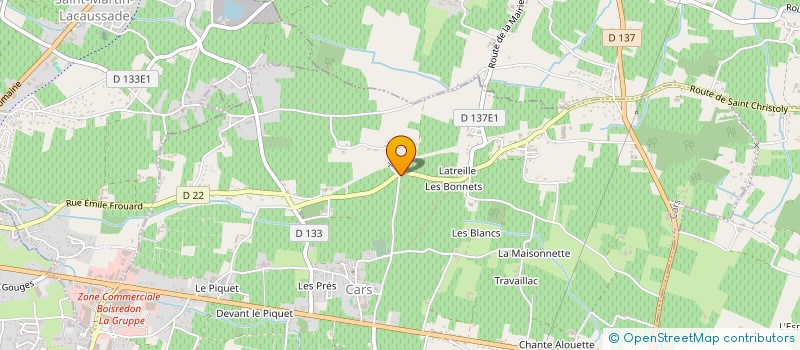 localisation de l'entreprise EARL DES VIGNOBLES BIDEAU PERE ET FILS  CARS