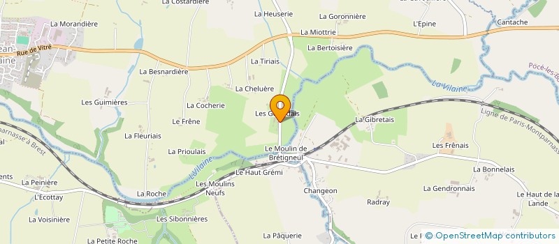 localisation de l'entreprise EARL DIDIER JEULAND à SAINT-JEAN-SUR-VILAINE