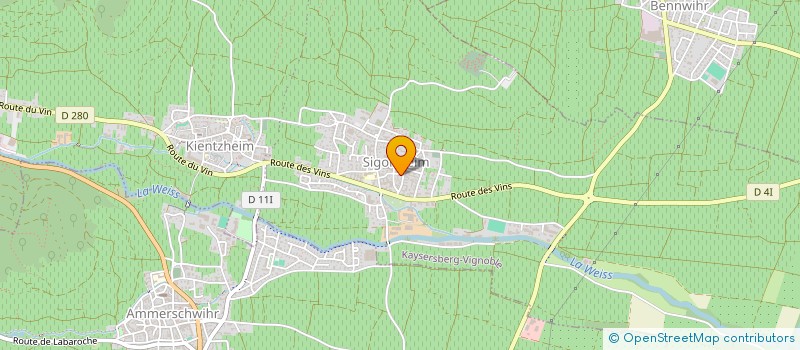 localisation de l'entreprise EARL DOMAINE FABIEN STIRN  KAYSERSBERG VIGNOBLE