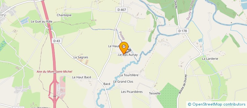 localisation de l'entreprise EARL DU BAS AUNAY à SAINT-AUBIN-DE-TERREGATTE