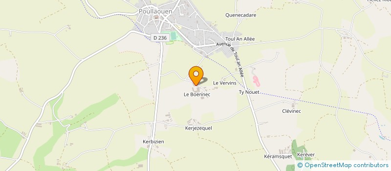 localisation de l'entreprise EARL DU BOENNEC à POULLAOUEN