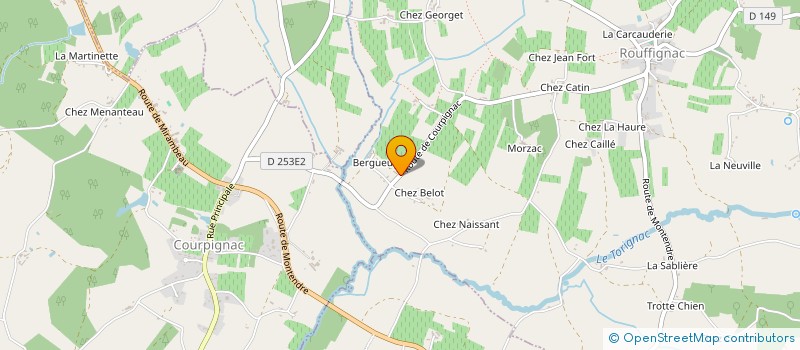 localisation de l'entreprise EARL DU BOIS DE BERGUEIL à ROUFFIGNAC