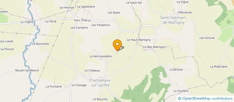 localisation de l'entreprise EARL DU BOIS HELANT à CHAMPEAUX SUR SARTHE