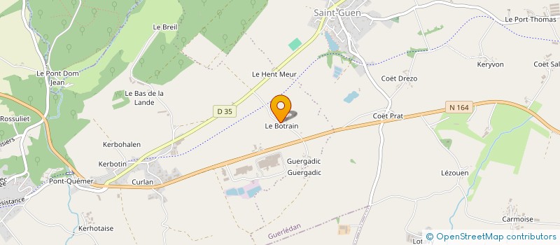 localisation de l'entreprise EARL DU BOTRAIN à GUERLEDAN
