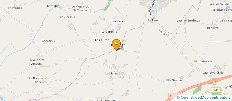 localisation de l'entreprise EARL. DU BREIL DU MENEC  LOUDEAC