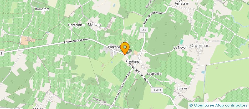 localisation de l'entreprise EARL DU CHATEAU DE LA CROIX  ORDONNAC