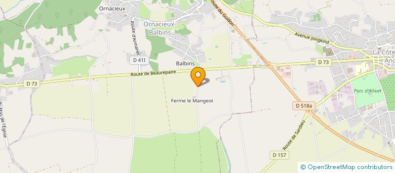 localisation de l'entreprise EARL DU MANGEOT  ORNACIEUX-BALBINS