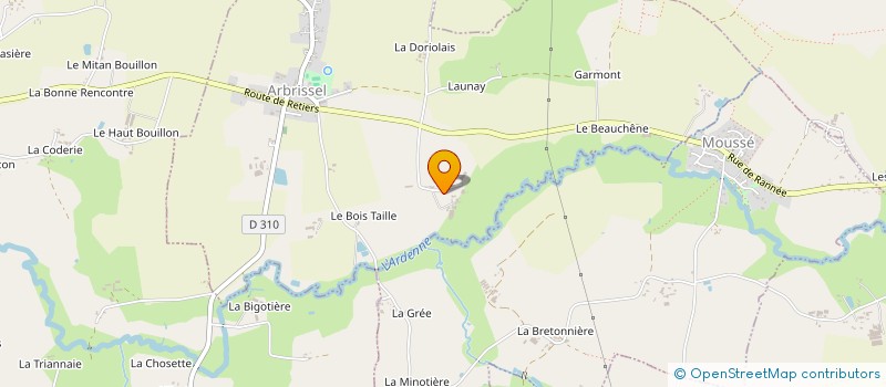 localisation de l'entreprise EARL DU MANOIR à ARBRISSEL