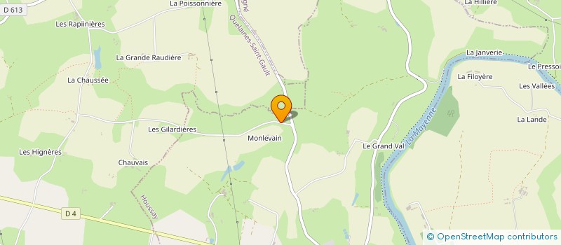 localisation de l'entreprise EARL DU MENHIR à QUELAINES-SAINT-GAULT