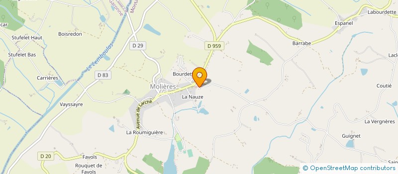 localisation de l'entreprise EARL DU PIGEONNIER D'AULIE à MOLIERES