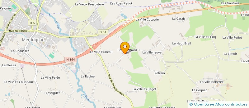 localisation de l'entreprise EARL DU PONT HERVARD  MERDRIGNAC