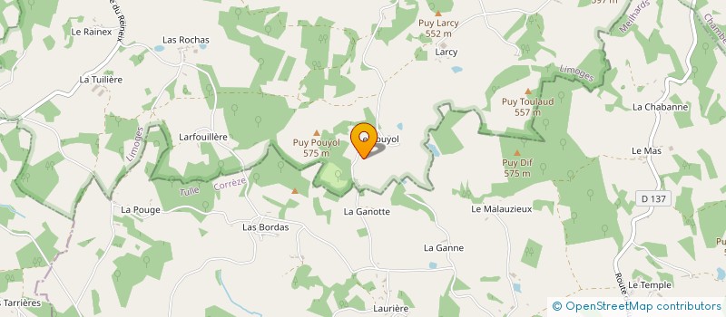 localisation de l'entreprise EARL DU POUYOL à LA CROISILLE-SUR-BRIANCE