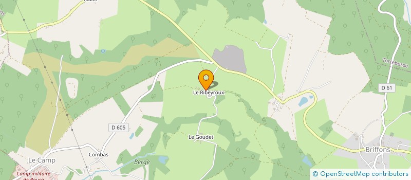 localisation de l'entreprise EARL DU RIBEYROUX à BRIFFONS