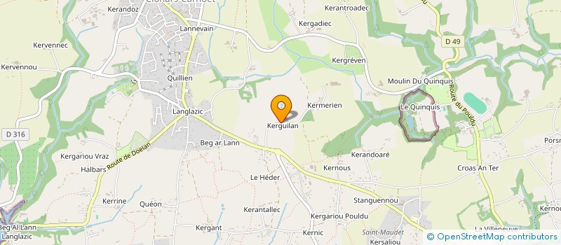 localisation de l'entreprise EARL DU VIEUX MOULIN à CLOHARS-CARNOET