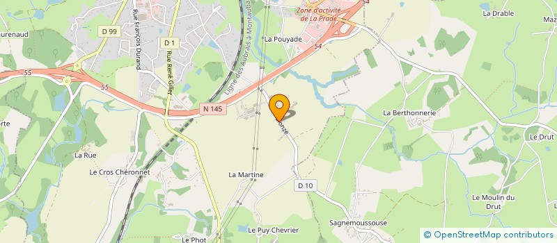 localisation de l'entreprise EARL DUCOURTIOUX  LA SOUTERRAINE